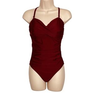 Kona Sol One Piece Swimsuit, Size M, Burgundy